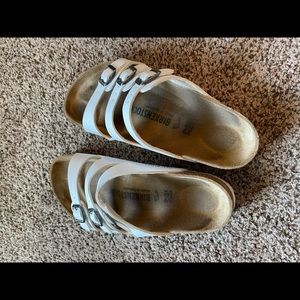 Triple Strap White Birkenstocks